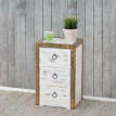 Commode Duran, commode à tiroirs, armoire, 3 tiroirs, style shabby, vintage 54x33x26cm ~ blanc