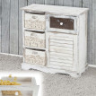 Commode Asti, armoire, tiroir vitrine, style shabby, vintage 64x60x30cm ~ blanc