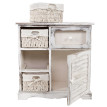 Commode Asti, armoire, tiroir vitrine, style shabby, vintage 64x60x30cm ~ blanc