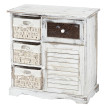 Commode Asti, armoire, tiroir vitrine, style shabby, vintage 64x60x30cm ~ blanc