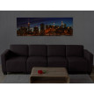 Toile de décoration murale LED tableau illuminé avec minuterie ~ 120x40cm, motif New York