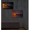 2x toiles de décoration murale LED tableau illuminé avec minuterie ~ 60x40cm, motif vacances