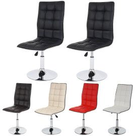 Lot de 2 chaises de séjour ou de salle à manger HWC-C41, style rétro, similicuir ~ noir