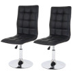 Lot de 2 chaises de séjour ou de salle à manger HWC-C41, style rétro, similicuir ~ noir