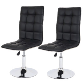 Lot de 2 chaises de séjour ou de salle à manger HWC-C41, style rétro, similicuir ~ noir