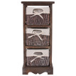 2x commodes /meubles d'appoint / étagères, 3 paniers, 25x28x58cm, shabby, vintage, marron
