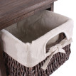 2x commodes /meubles d'appoint / étagères, 3 paniers, 25x28x58cm, shabby, vintage, marron