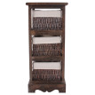 2x commodes /meubles d'appoint / étagères, 3 paniers, 25x28x58cm, shabby, vintage, marron