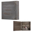Boîte à clés Virginia T209 coffret mural rangement shabby chic vintage ~ gris