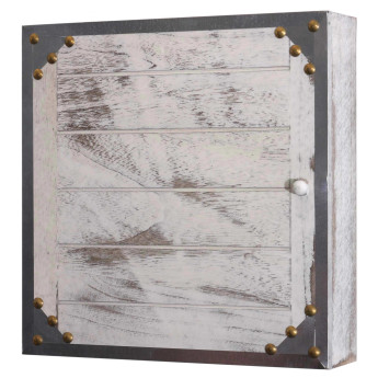 Boîte à clés Virginia T209 coffret mural rangement shabby chic vintage ~ blanc