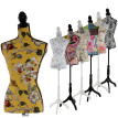 Mannequin de couture de tailleur buste torse féminin T220 ~ mousse, motif patchwork