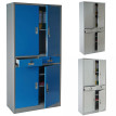 Meuble-classeur Boston T132, placard en métal, 51kg, 4 portes, 2 tiroirs, 180x85x40cm ~ bleu