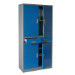 Meuble-classeur Boston T132, placard en métal, 51kg, 4 portes, 2 tiroirs, 180x85x40cm ~ bleu