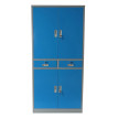 Meuble-classeur Boston T132, placard en métal, 51kg, 4 portes, 2 tiroirs, 180x85x40cm ~ bleu