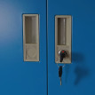 Meuble-classeur Boston T132, placard en métal, 51kg, 4 portes, 2 tiroirs, 180x85x40cm ~ bleu