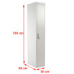 Vestiaire Boston T163, armoire métallique de personnel, 180x30x50cm selon ASR ~ gris