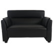 Canapé deux places lounge Loiret, similicuir ~ noir
