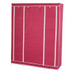 Armoire penderie pliante tissu de camping 173x135x45cm ~ rouge