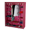 Armoire penderie pliante tissu de camping 173x135x45cm ~ rouge