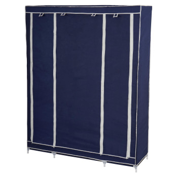 Armoire penderie pliante tissu de camping 173x135x45cm ~ bleu
