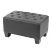 Pouf pour fauteuil de luxe lounge relax Chesterfield similicuir ~ pieds carrés, noir