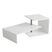 Table basse design Aalborg salon table d'appoint, laquée blanc, 60x43x110cm