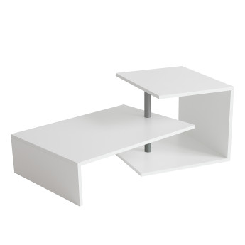 Table basse design Aalborg salon table d'appoint, laquée blanc, 60x43x110cm