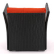 Fauteuil de jardin Siena avec pouf polyrotin pr milieu gastronomique ~ gris foncé, coussins crème