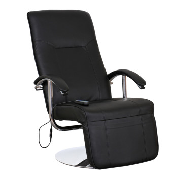 Fauteuil de massage / chaise-longue Apia II, rotatif, cuir, noir