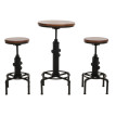 Set table de bar + 2x tabourets de bar HWC-N23, chaise de bar table haute réglable en hauteur pivotante repose-pieds ind