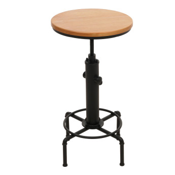 Table de bar HWC-N23, table de comptoir table de bistrot réglable en hauteur pivotante repose-pieds Industrial acier mas