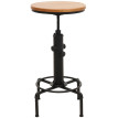 Table de bar HWC-N23, table de comptoir table de bistrot réglable en hauteur pivotante repose-pieds Industrial acier mas