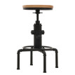 Lot de 2 tabourets de bar HWC-N23, tabouret de bar réglable en hauteur pivotant repose-pieds Industrial acier massif-boi