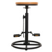Tabouret de bar HWC-N19, chaise de bar tabouret de comptoir, réglable en hauteur pivotant repose-pieds industriel métal