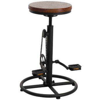 Tabouret de bar HWC-N19, chaise de bar tabouret de comptoir, hauteur réglable pivotant repose-pieds industriel métal mas