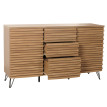 Sideboard HWC-M49, Armoire Commode Highboard, 3D-Design compartiments de rangement, bois massif Mango métal 85x142x44cm