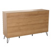 Sideboard HWC-M49, Armoire Commode Highboard, 3D-Design compartiments de rangement, bois massif Mango métal 85x142x44cm