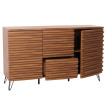 Sideboard HWC-M49, armoire commode Highboard, compartiments de rangement design 3D, bois massif mangue métal 85x142x44cm
