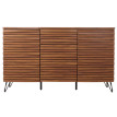 Sideboard HWC-M49, armoire commode Highboard, compartiments de rangement design 3D, bois massif mangue métal 85x142x44cm