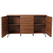 Sideboard HWC-M49, armoire commode Highboard, compartiments de rangement design 3D, bois massif mangue métal 85x142x44cm