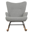 Fauteuil à bascule HWC-N14, Fauteuil relax à bascule Fauteuil TV, bois massif métal tissu/textile 320g/m² - gris-vert