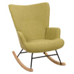 Fauteuil à bascule HWC-N14, Fauteuil relax à bascule Fauteuil TV, bois massif métal tissu/textile 320g/m² - vert