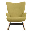 Fauteuil à bascule HWC-N14, Fauteuil relax à bascule Fauteuil TV, bois massif métal tissu/textile 320g/m² - vert