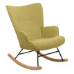 Fauteuil à bascule HWC-N14, Fauteuil relax à bascule Fauteuil TV, bois massif métal tissu/textile 320g/m² - vert