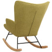 Fauteuil à bascule HWC-N14, Fauteuil relax à bascule Fauteuil TV, bois massif métal tissu/textile 320g/m² - vert