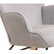 Fauteuil à bascule HWC-N14, Fauteuil relax à bascule Fauteuil TV, bois massif métal tissu/textile 320g/m² - gris clair