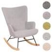Fauteuil à bascule HWC-N14, Fauteuil relax à bascule Fauteuil TV, bois massif métal tissu/textile 320g/m² - gris clair