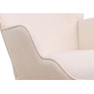 Fauteuil à bascule HWC-N14, Fauteuil relax à bascule Fauteuil TV, bois massif métal tissu/textile 320g/m² - crème
