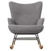 Fauteuil à bascule HWC-N14, Fauteuil relax à bascule Fauteuil TV, bois massif métal tissu/textile 320g/m² - gris foncé