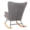 Fauteuil à bascule HWC-N14, Fauteuil relax à bascule Fauteuil TV, bois massif métal tissu/textile 320g/m² - gris foncé